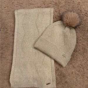 Calvin Klein Ivory Beige Knit Beanie